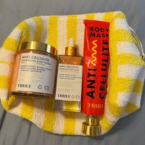 TRULY Beauty anti cellulite kit. 3 full size products NEVER USED in yellow bag